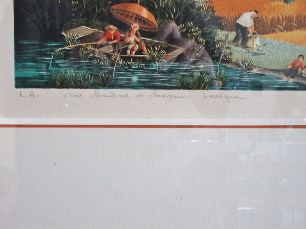 Rapha&euml;l TOUSSAINT Lithographie Paysage &eacute;en dans les bl&eacute;s Décoration