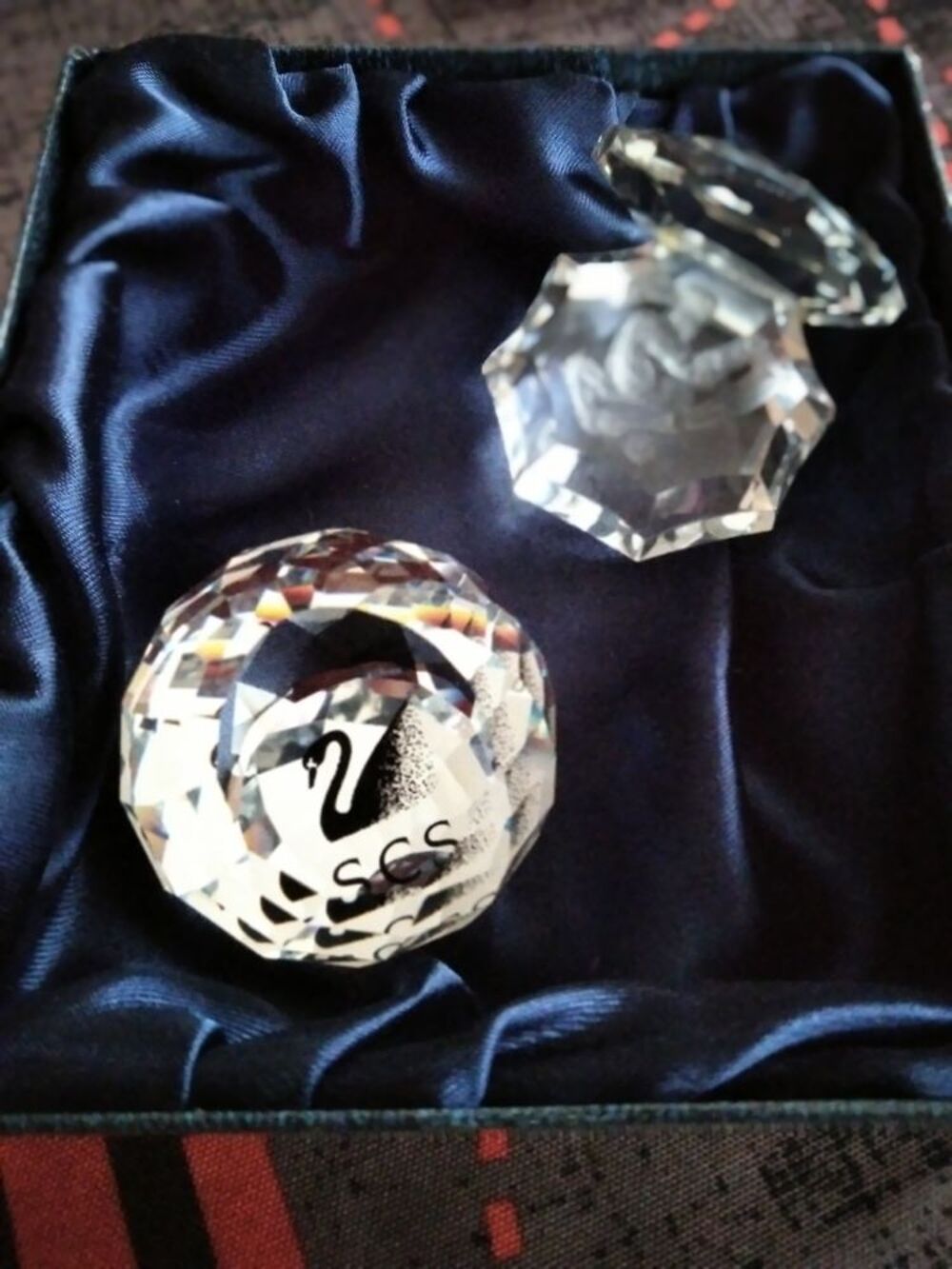 Lot de 2 presse papier Swarovski Décoration