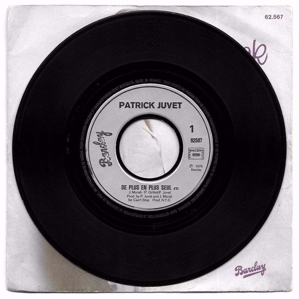 PATRICK JUVET - 45t - DE PLUS EN PLUS SEUL - 1978 CD et vinyles