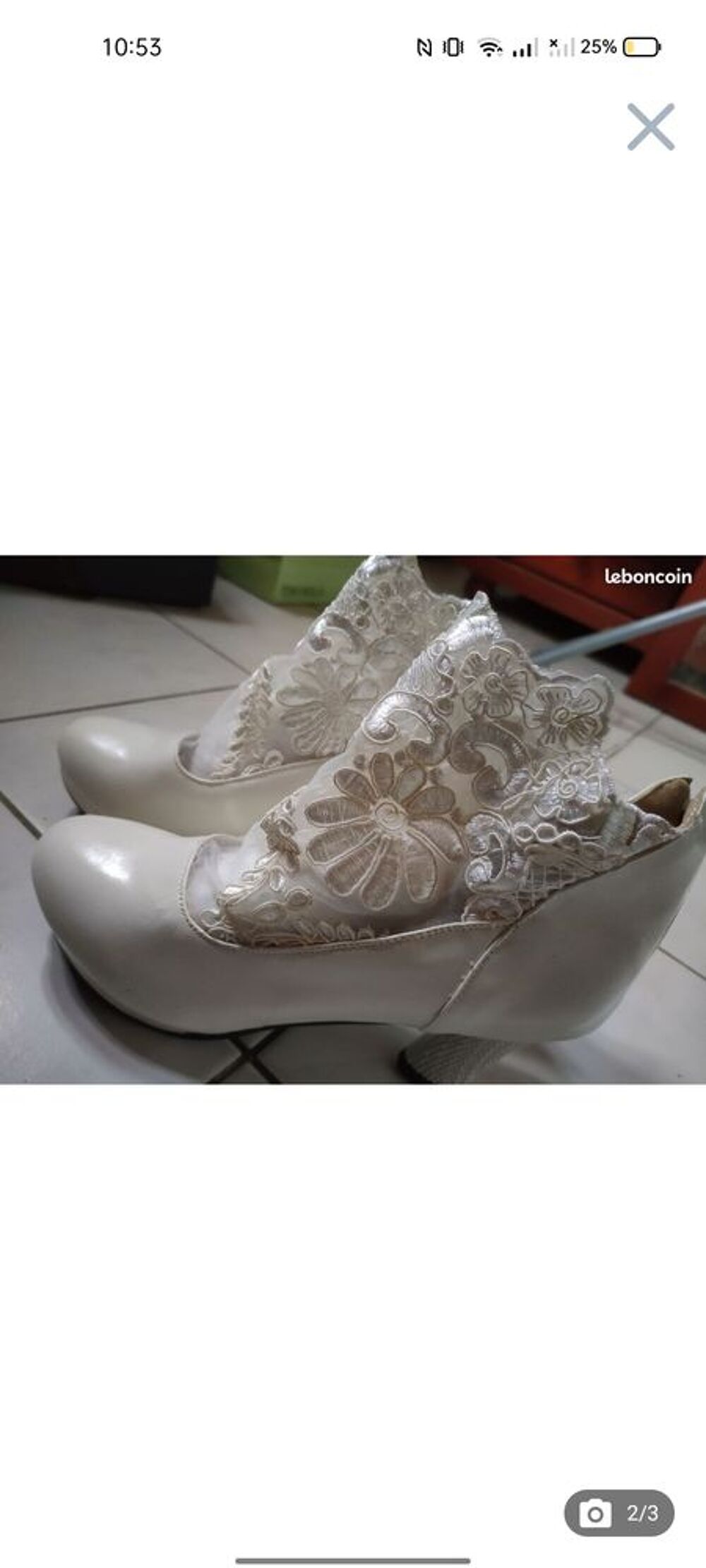 Chaussures &agrave; Talons Blanches, Taille 41/42 Chaussures