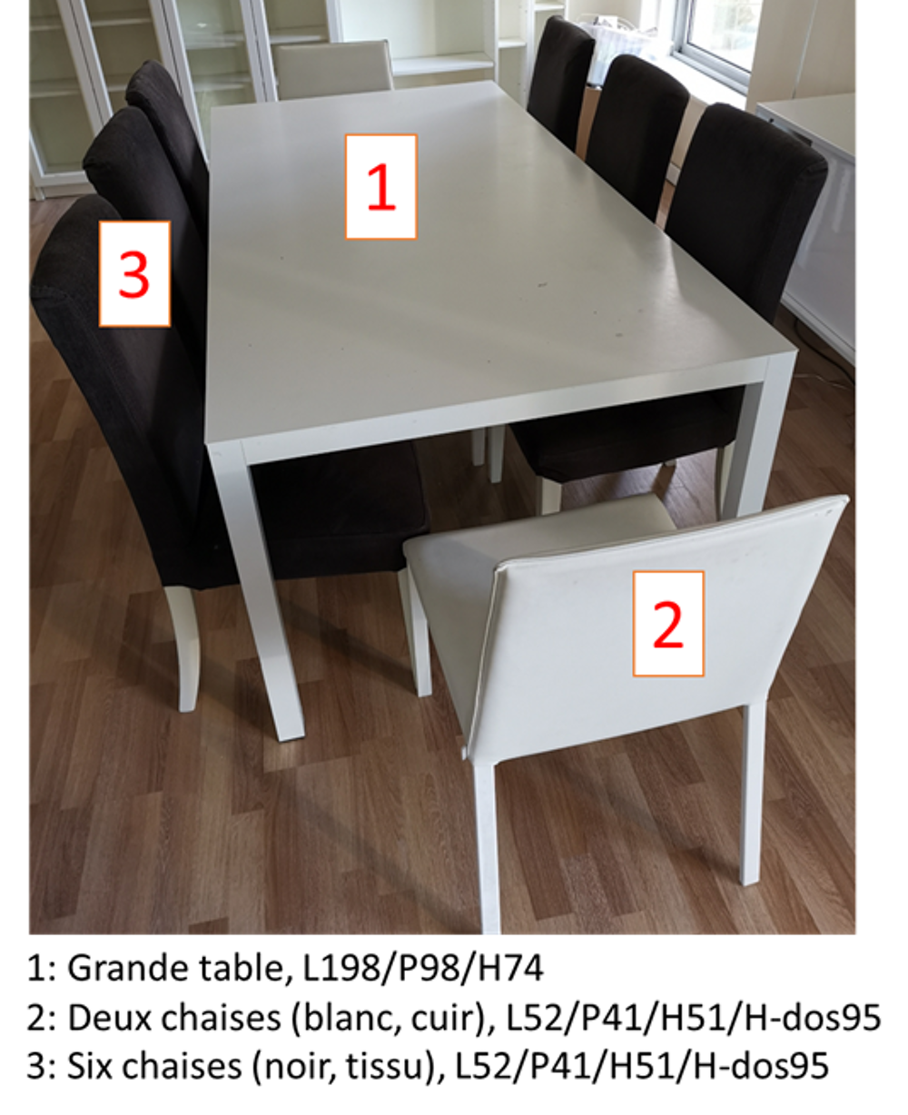 Table salle &agrave; manger avec chaises Meubles