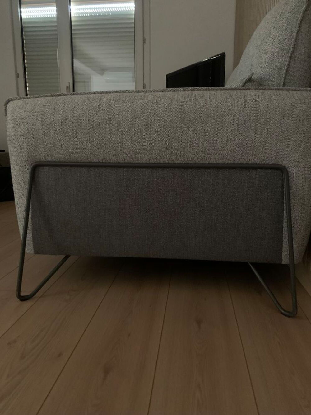 Canap&eacute; deux places tissu gris Meubles