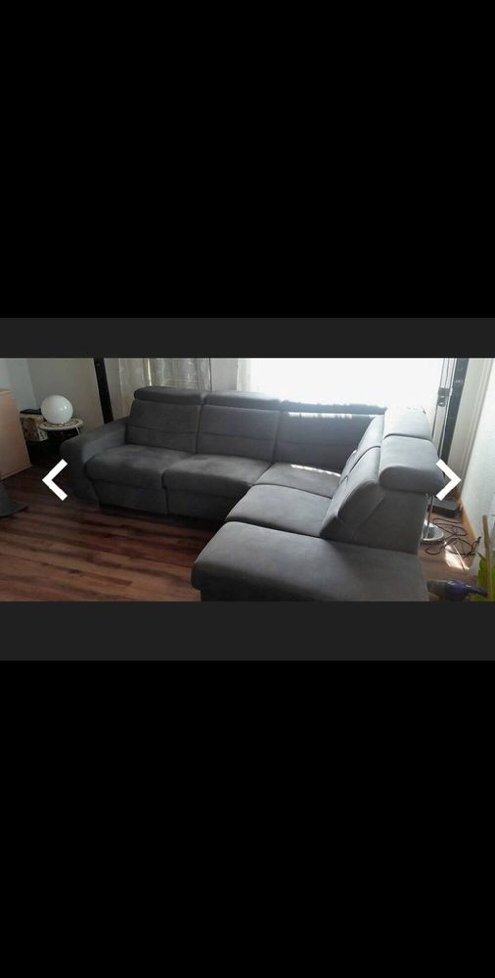 Canap&eacute; d'angle gris relax modulable Meubles