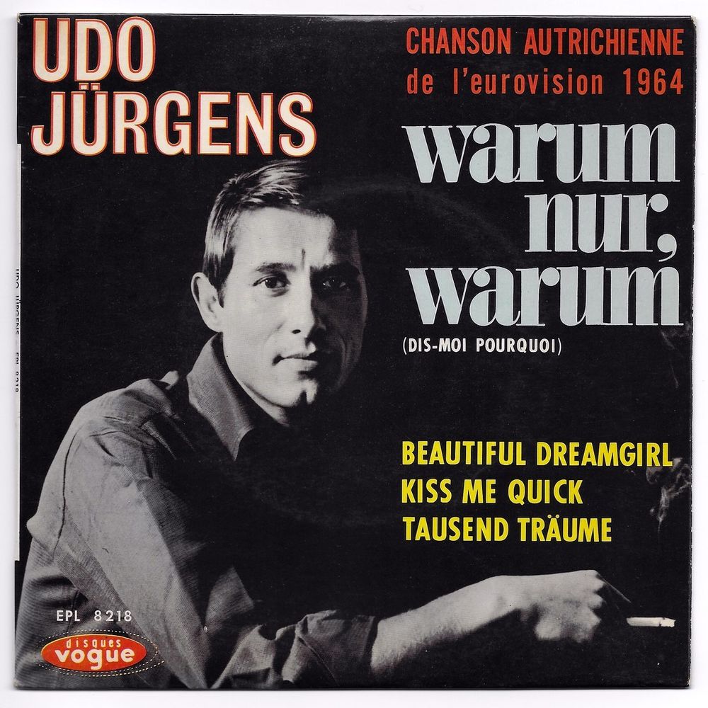 UDO J&Uuml;RGENS -45t EP-WARUM NUR WARUM (EUROVISION 64 AUTRICHE) CD et vinyles