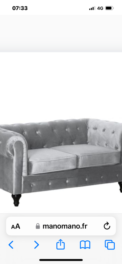 Canap� deux places velours 280 Beauvais (60)