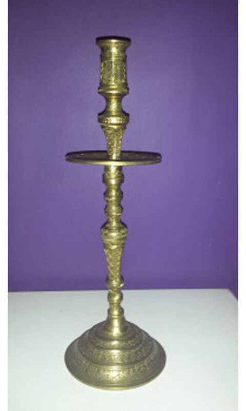 Grand chandelier ou bougeoir doré ciselé en bronze 45 Gradignan (33)
