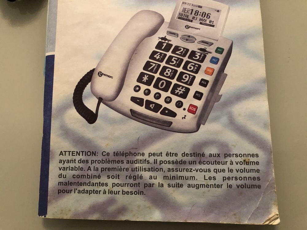 T&eacute;l&eacute;phone Geemarc Senior Serenities (+30dB) Téléphones et tablettes