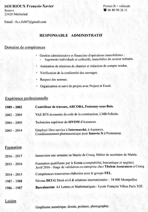 Employeurs privés / Communes 0 23420 Mrinchal