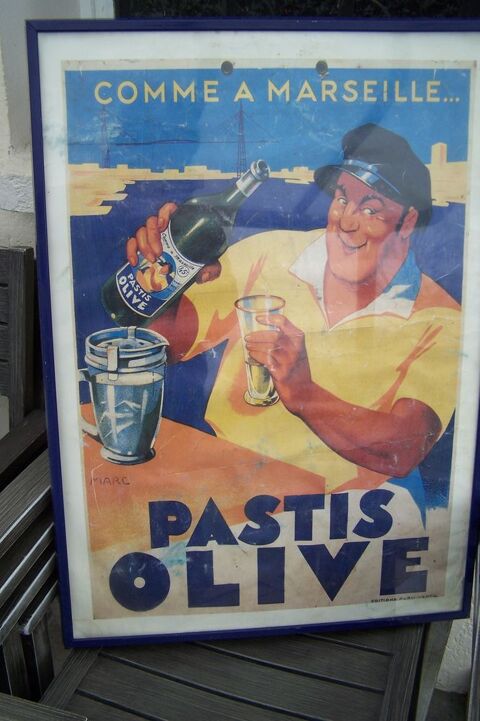 Affiche rétro vintage Pastis Marseille 20 Marzy (58)
