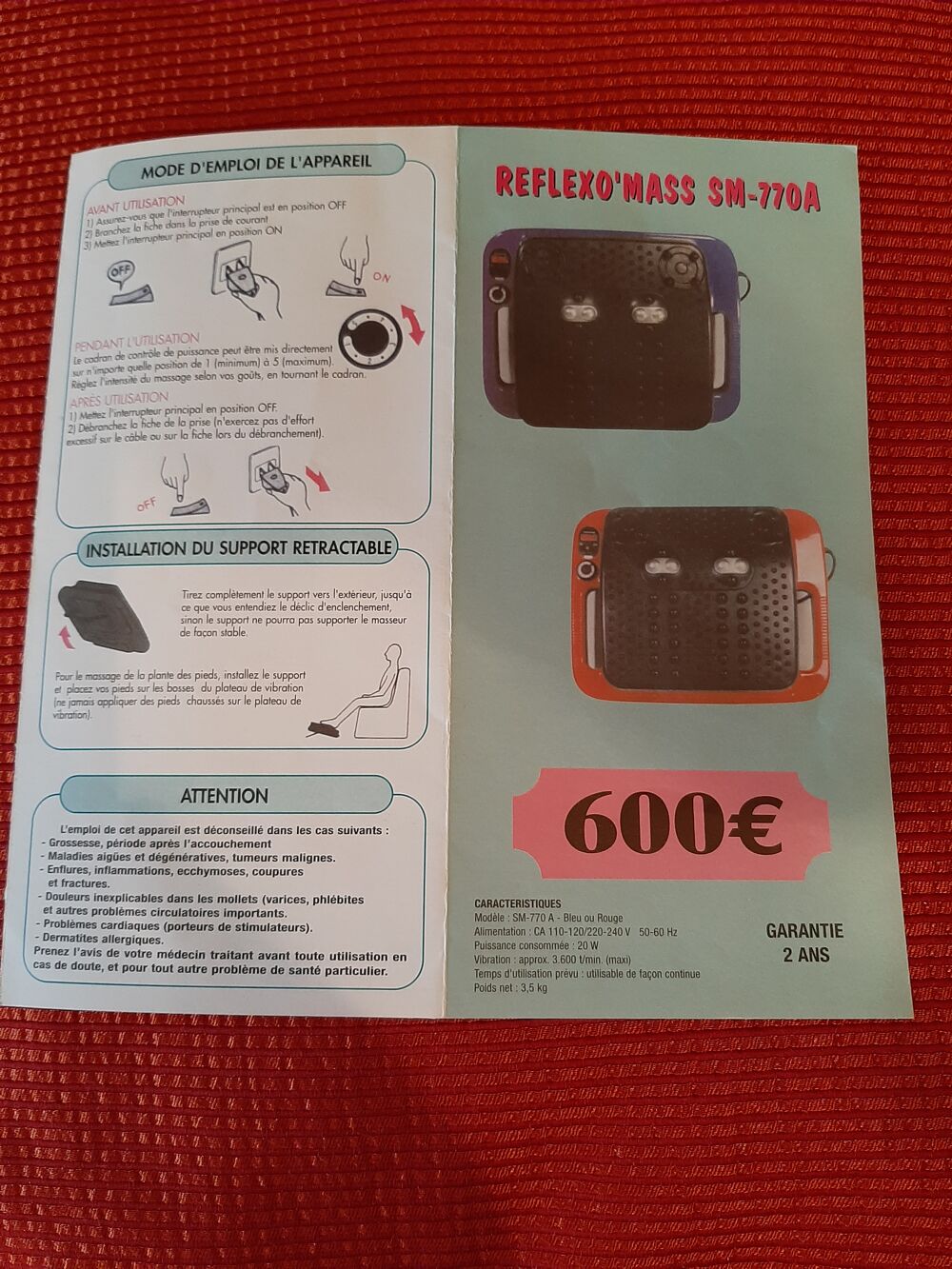 Appareil de massage Electroménager