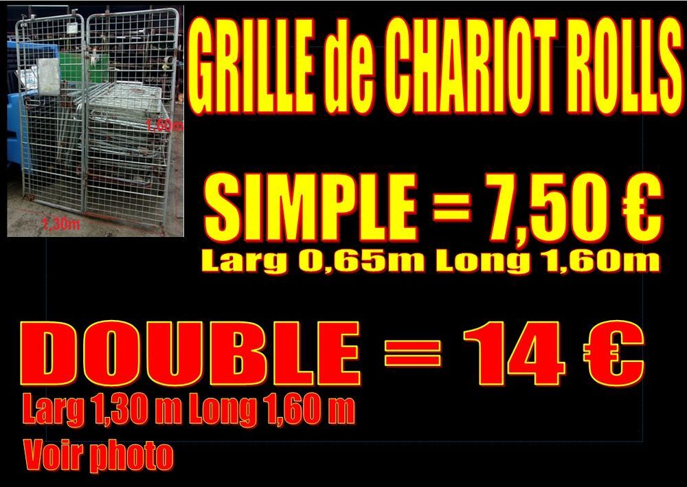 Grille Chariot Rolls (expl d'utilisation pour d&eacute;limiter un chenil, des cl&ocirc;tures ou cage de contention) Bricolage