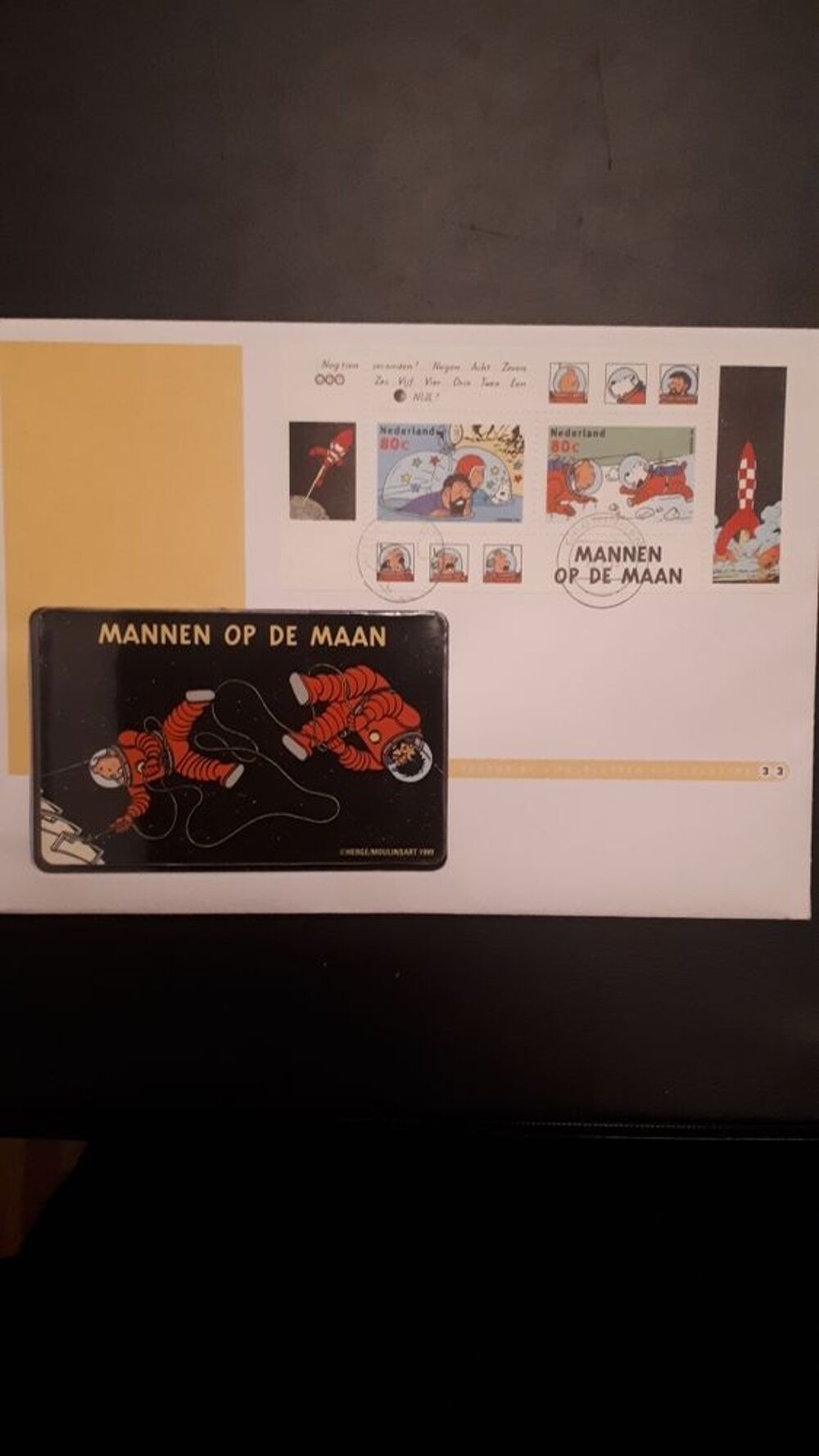 TELECARTE TRES RARE TINTIN - MANNEN OP DE MAAN 