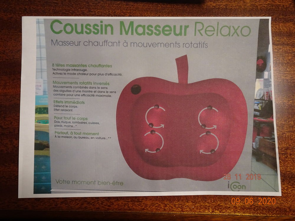 Coussin masseur Relaxo Sports