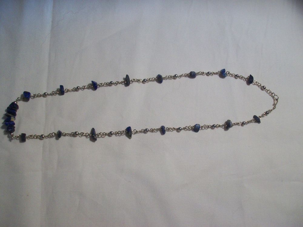 Parure argent lapis lazuli bleu collier et bracelet Bijoux et montres