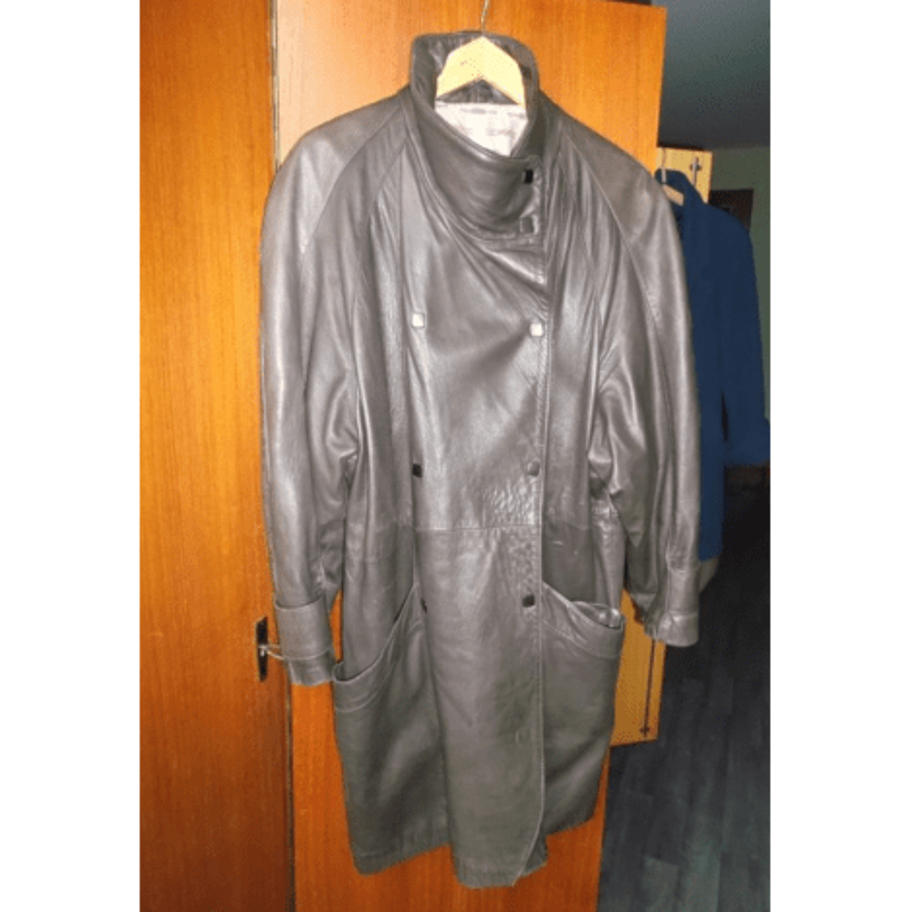 Manteau en cuir brun T 42 Vêtements