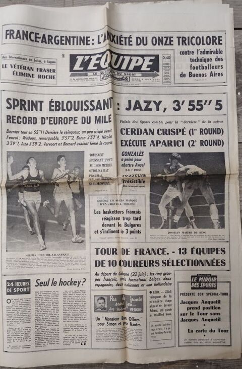 vend journal l'quipe 1963 - 1979 25 Le Puy-en-Velay (43)