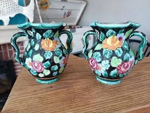 ANCIEN VASE SIGNE CERART MONACO DECOR FLORAL 15 Saint-Jean-du-Cardonnay (76)