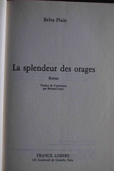 La splendeur des orages - Belva Plain, 3 Rennes (35)