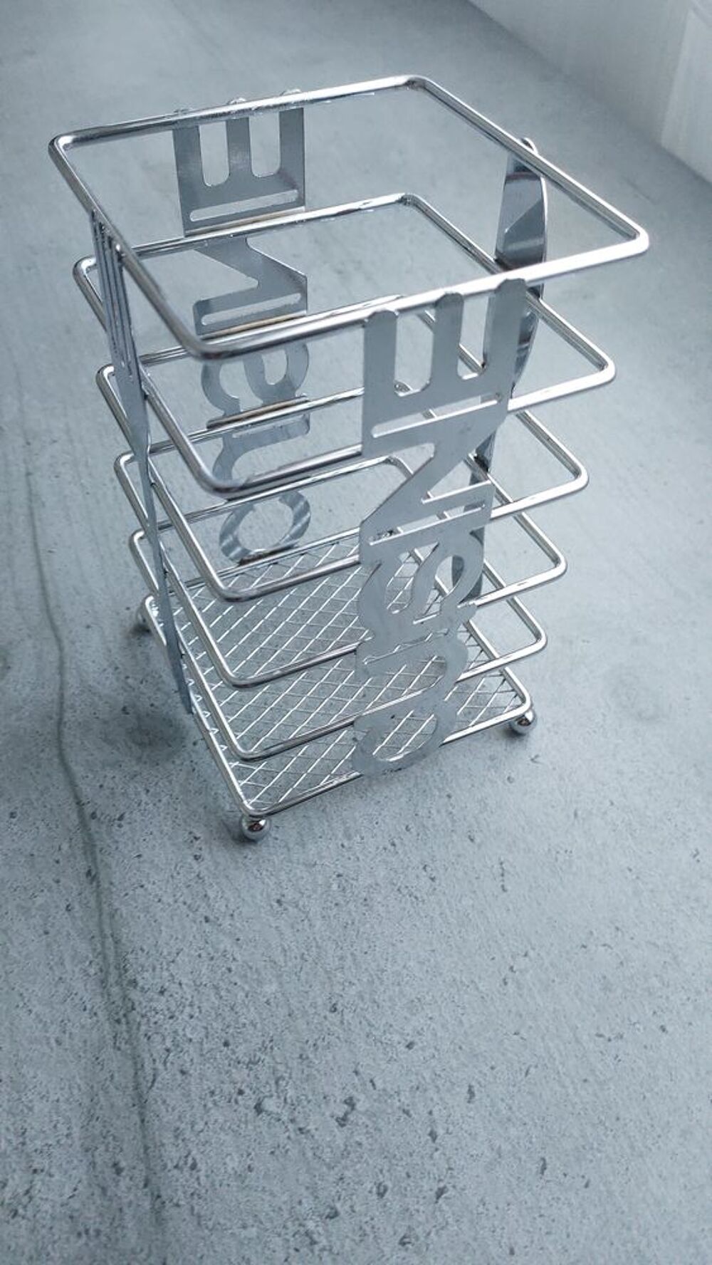 Porte-Ustensiles de Cuisine Design en M&eacute;tal Argent&eacute; Décoration