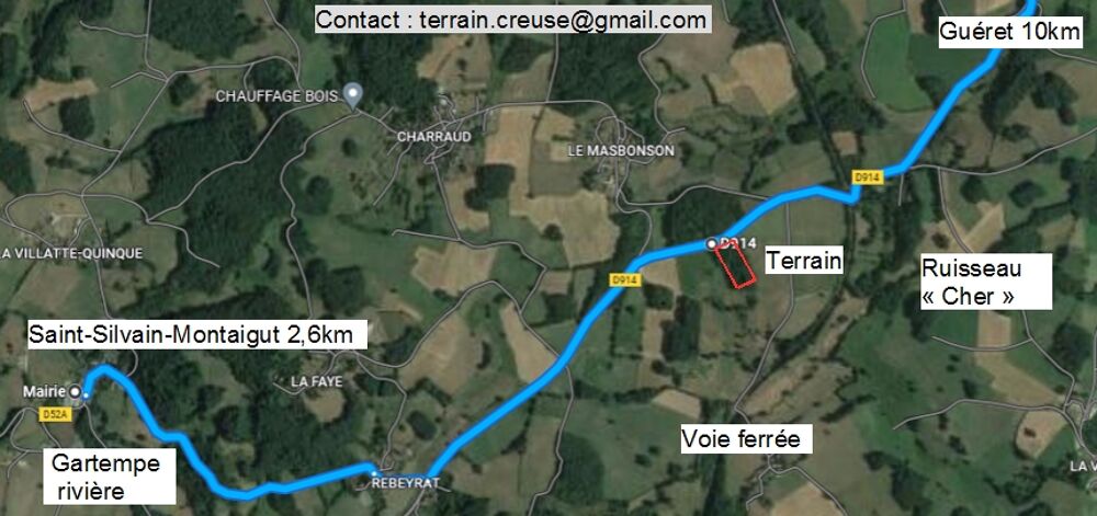 Vente Terrain Terrain de loisir boisé 1Ha 10km de Guéret (23) Saint-silvain-montaigut