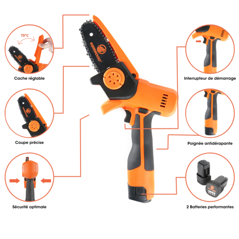 Mini Tron�onneuse � Batterie Kerwood
Tarif catalogue 175 � 
125 Le Teil (07)