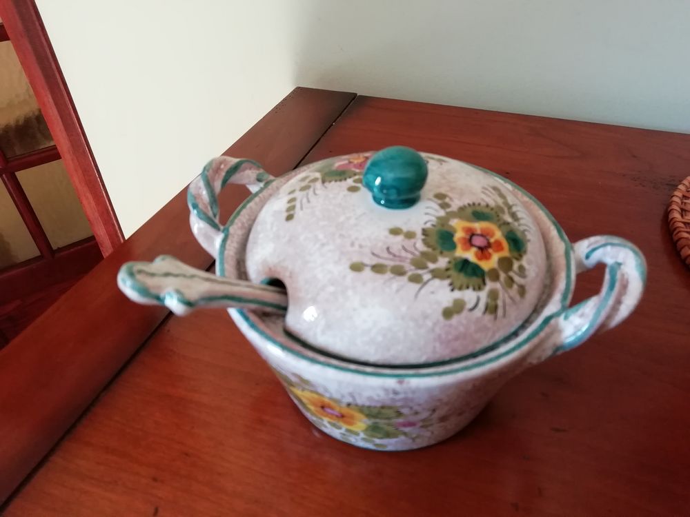 Confiturier neuf avec couvercle et cuill&egrave;re Décoration