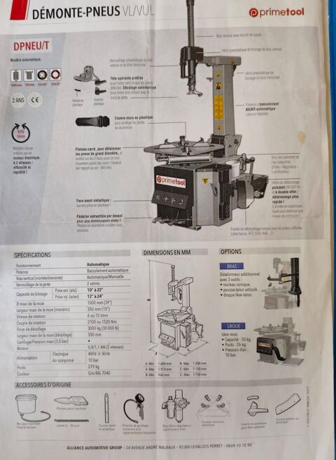 DEMONTE PNEU ET EQUILIBREUSE 2300 Chambly (60)