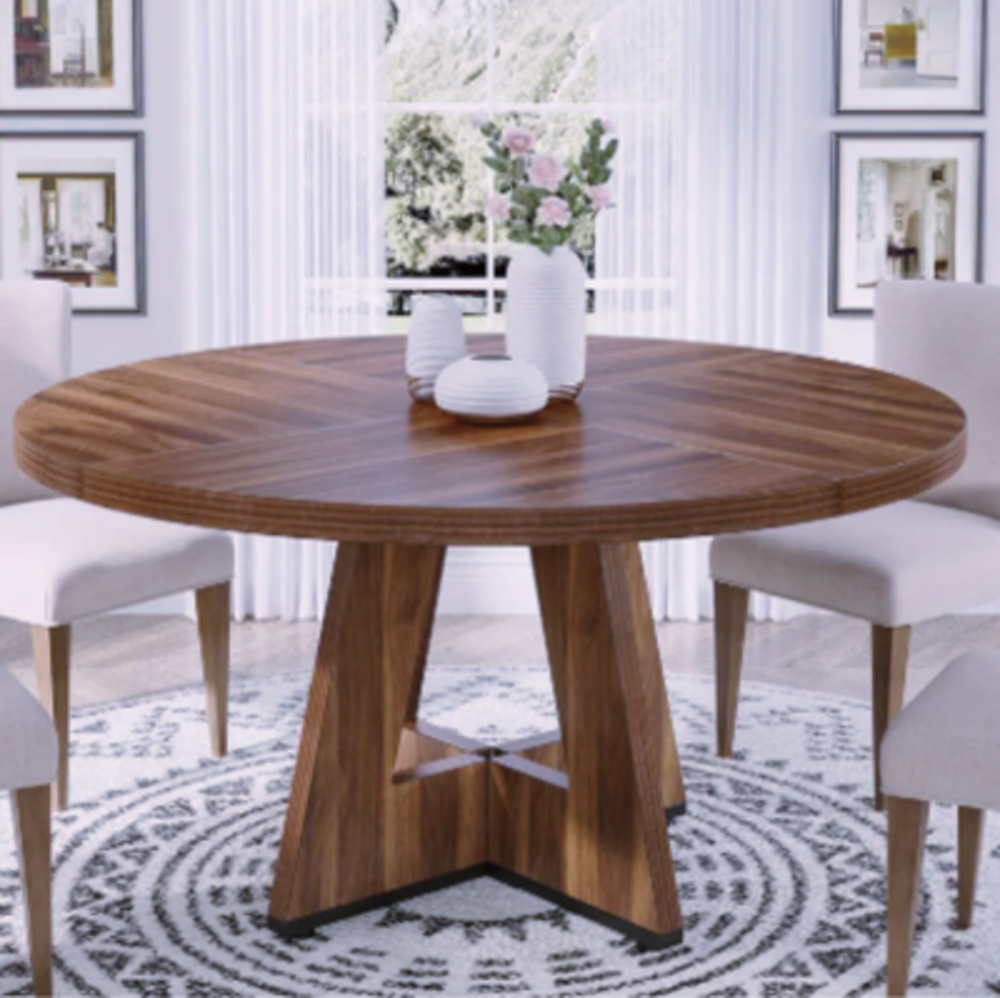 Table ronde en bois massif ? &eacute;l&eacute;gance naturelle &amp; conviviali Meubles