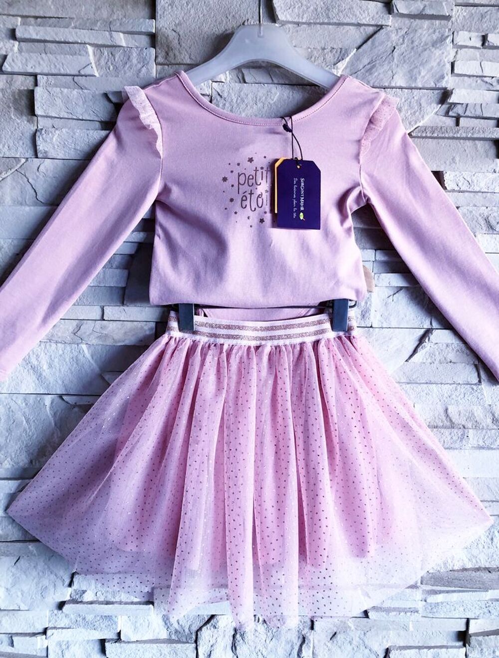 SERGENT MAJOR - NEW - ENSEMBLE 2P &Eacute;TOILE &amp; TULLE PAILLET&Eacute; Vêtements enfants