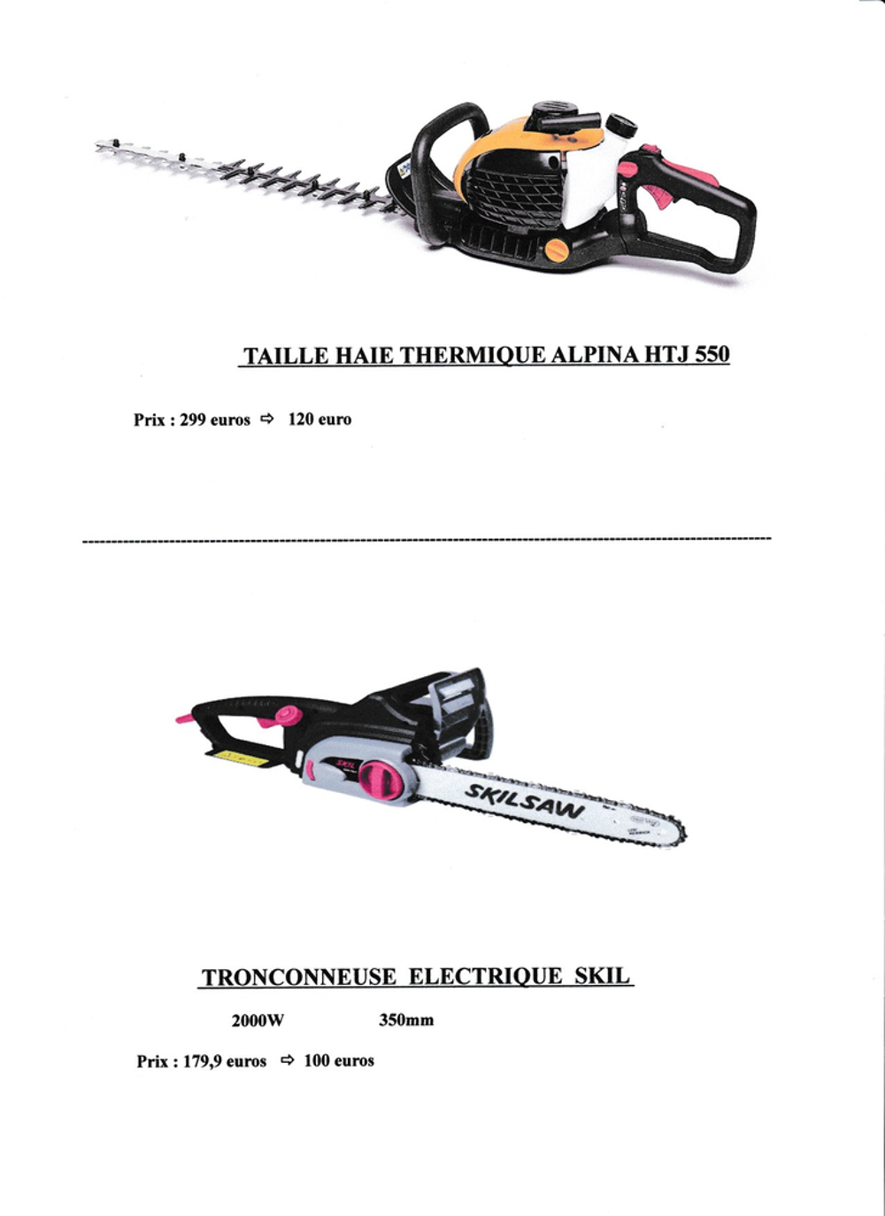 taille haie thermique et tron&ccedil;onneuse &eacute;lectrique Bricolage