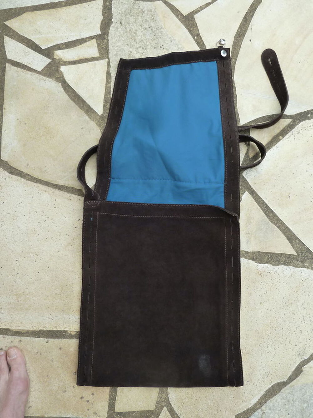 sac besace cuir samsonite marron turquoise Maroquinerie