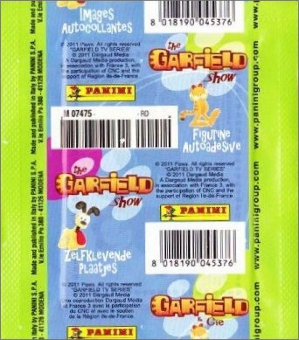 Pochette Garfield 'The GARFIELD SHOW' - Panini - 2011 