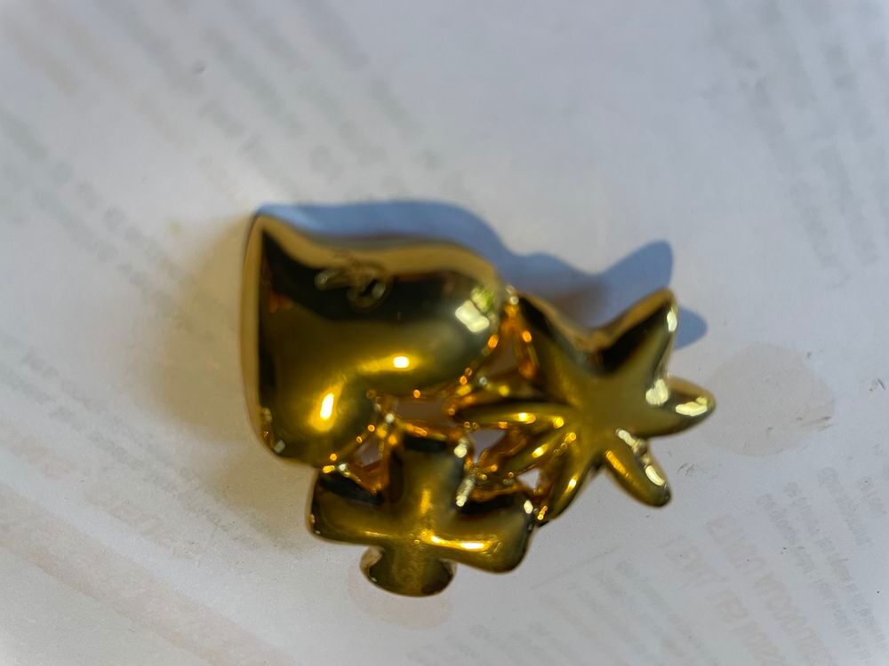 Broche dor&eacute;e PM Etoile Croix Coeur Christian LACROIX Bijoux et montres