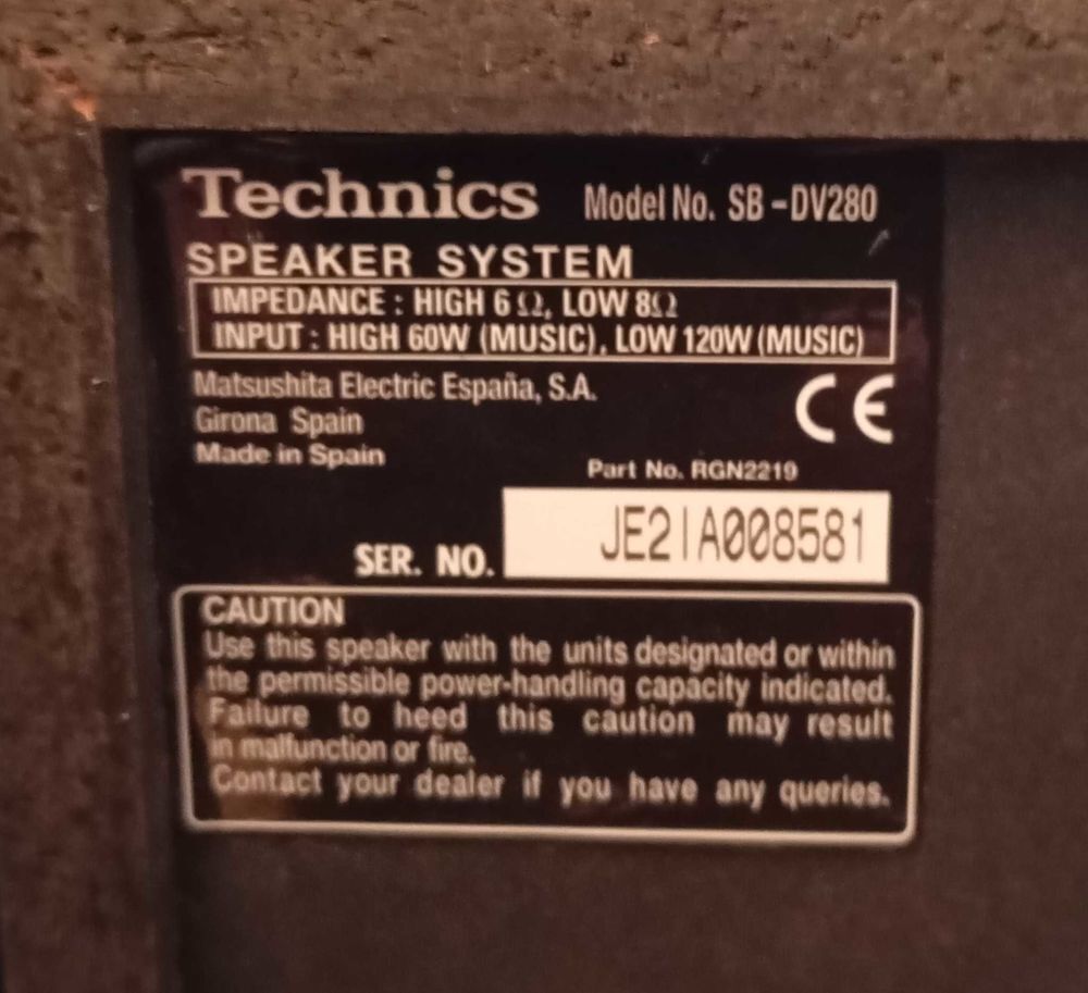 enceintes technics et caisson de basse LG Audio et hifi