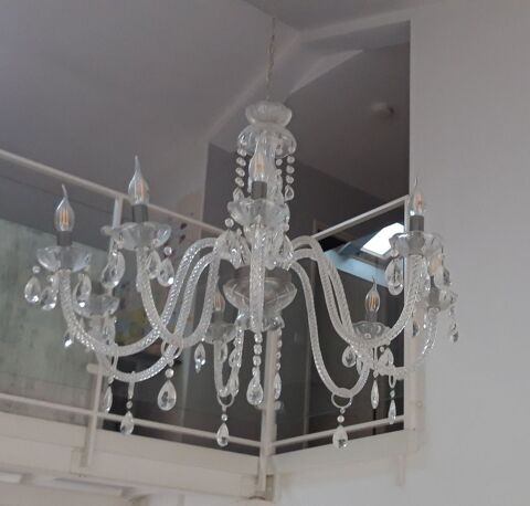 Lustre 8 branches à pampilles tout en verre valeur 700€ 299 Nice (06)