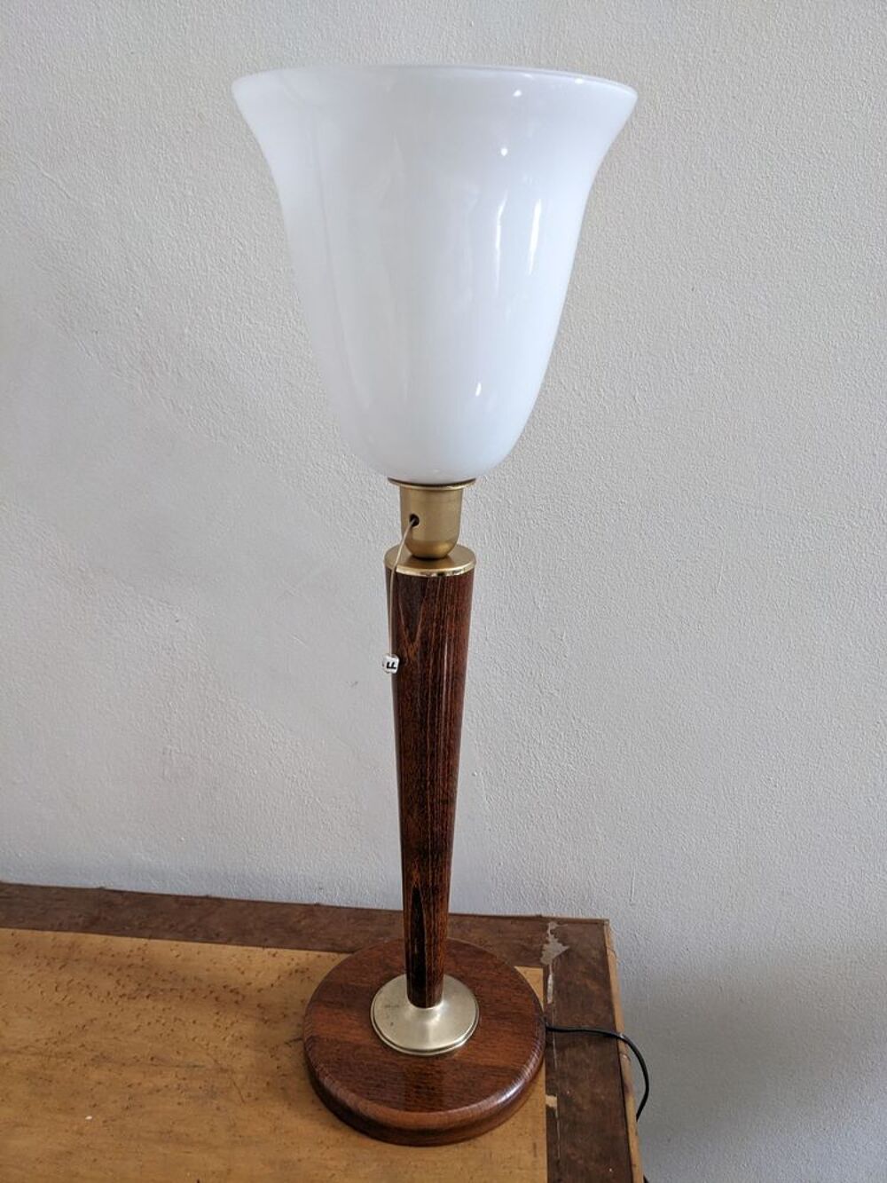 JOLIE LAMPE STYLE MAZDA UNILUX art d&eacute;co vintage 1930 acajou Décoration