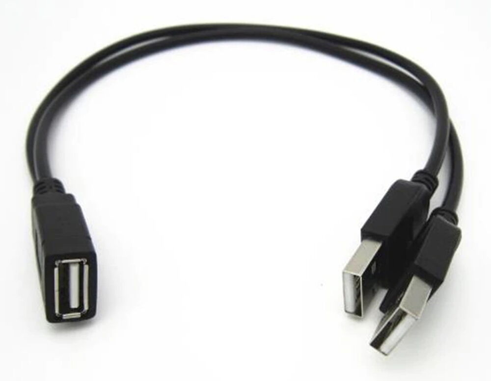 C&acirc;ble d'alimentation en Y 2x USB 2.0 m&acirc;le vers USB femelle n Matériel informatique