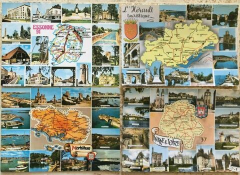 10 CARTES POSTALES géographiques -département + photos 15 Blaye (33)