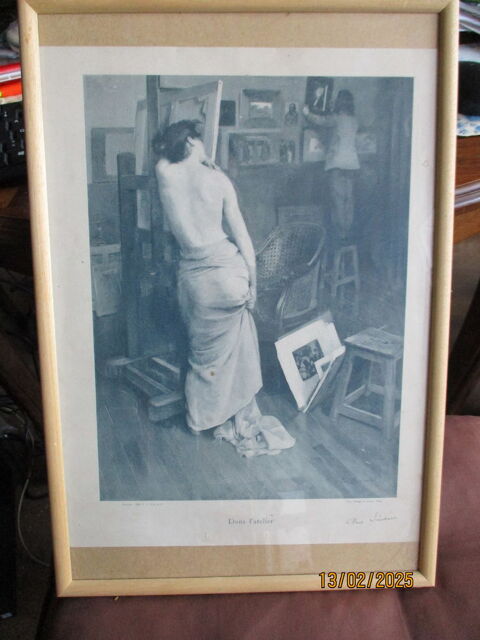 Gravure Jean-Paul SINIBALDI  Dans l'atelier  1895 0 Saint-Yrieix-la-Perche (87)