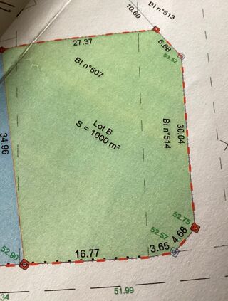  Terrain  vendre 1000 m