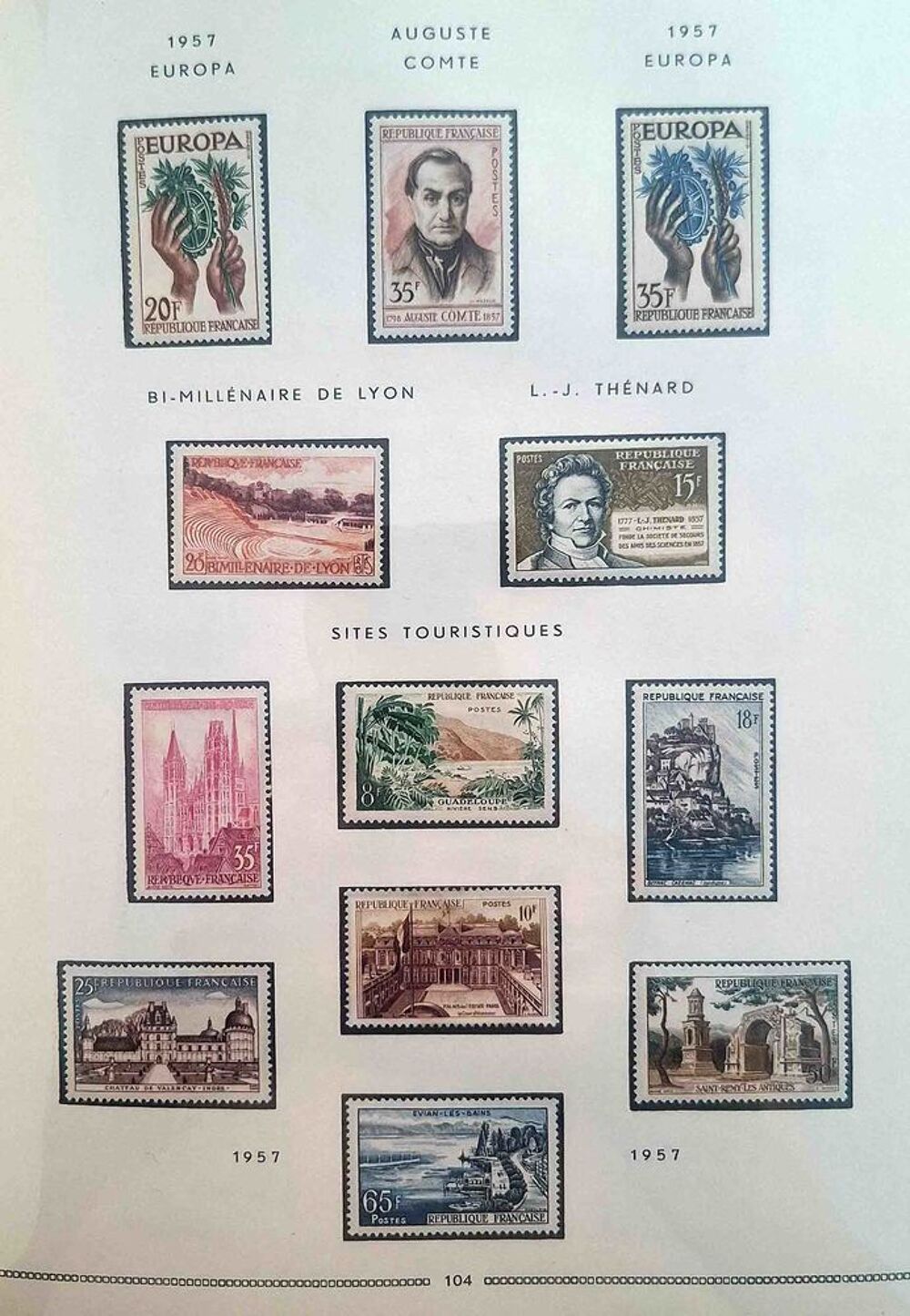 S&eacute;rie de timbres de collection de France G12 
