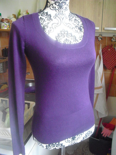 PULL mailles fines violet fon�� taille S 4 Lyon 5 (69)