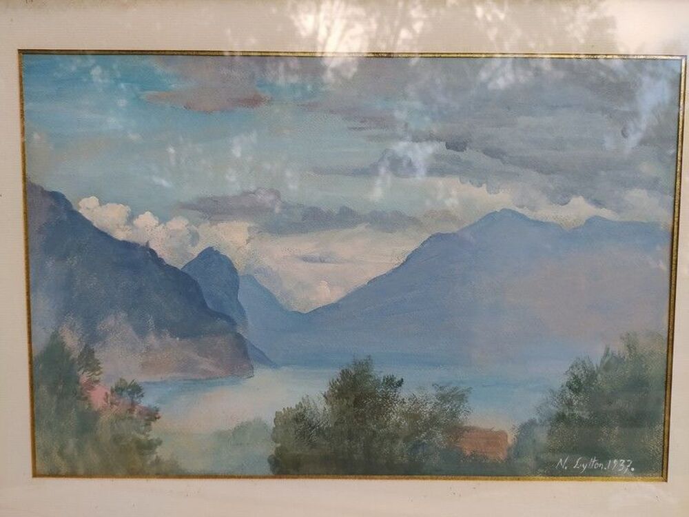 Tableau Paysage Montagne Neville Stephen Bulwer-Lytton 