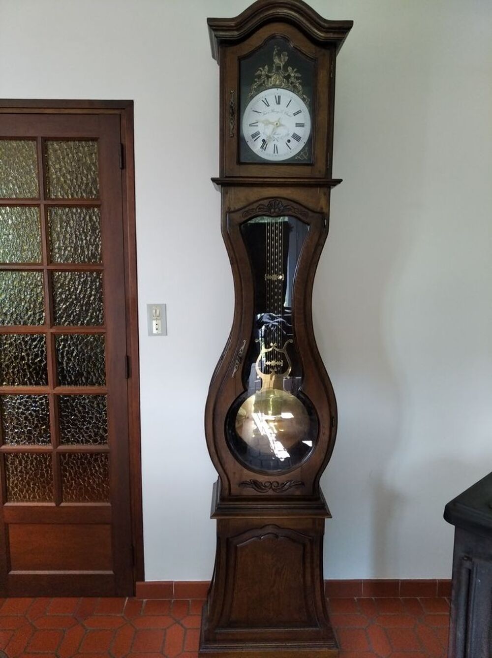 Horloge comtoise Morbier , bois ch&ecirc;ne massif Meubles