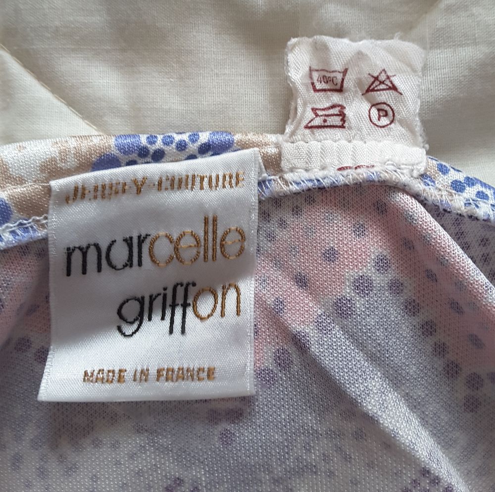 Robe imprim&eacute;e bleue rose sans manches - Marcelle Griffon - J Vêtements