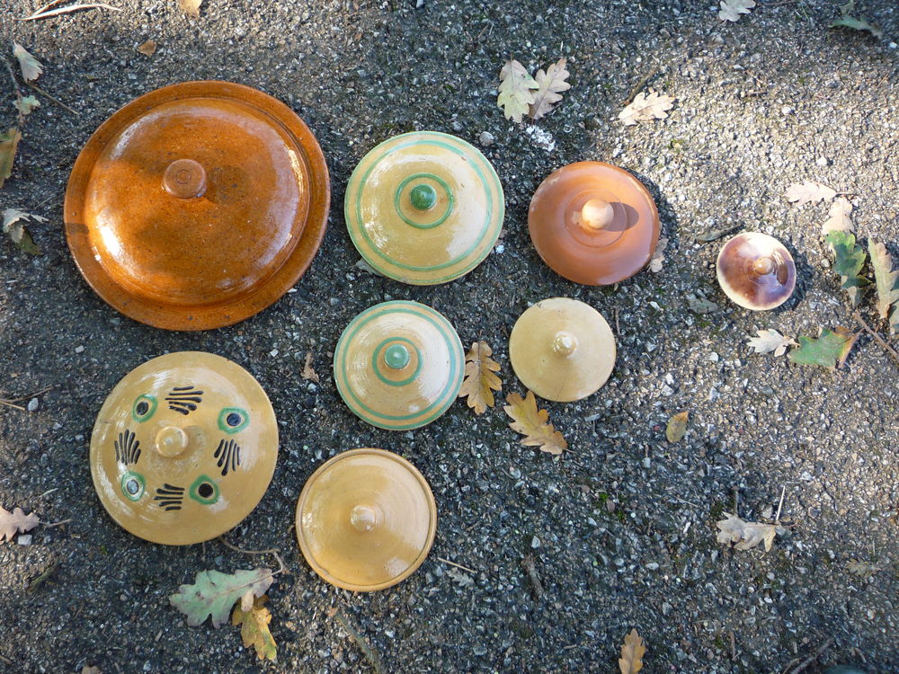 Couvercle faience/poterie Savoie/Alsace Cuisine