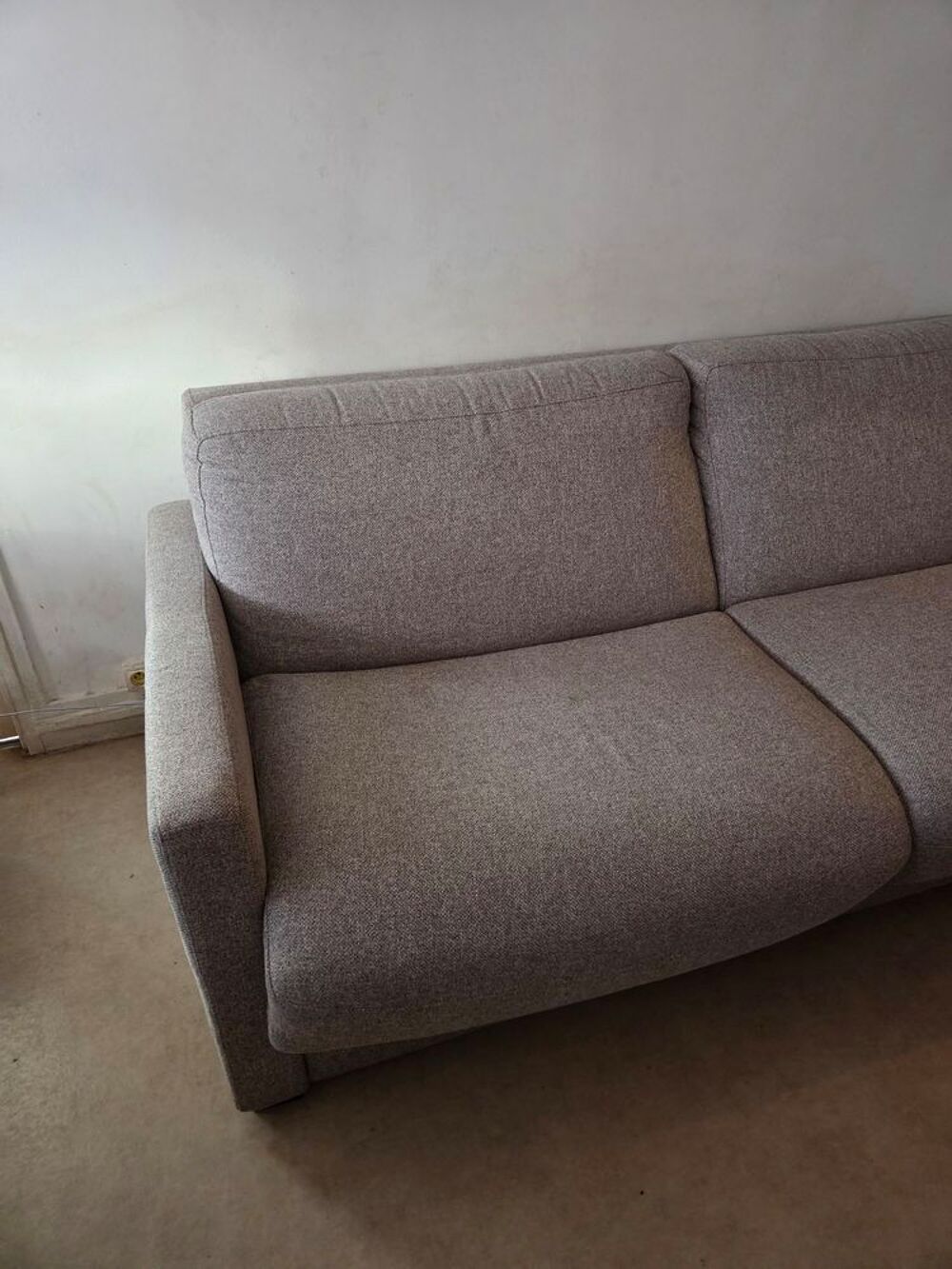 Canap&eacute; tissu gris 4 places Meubles