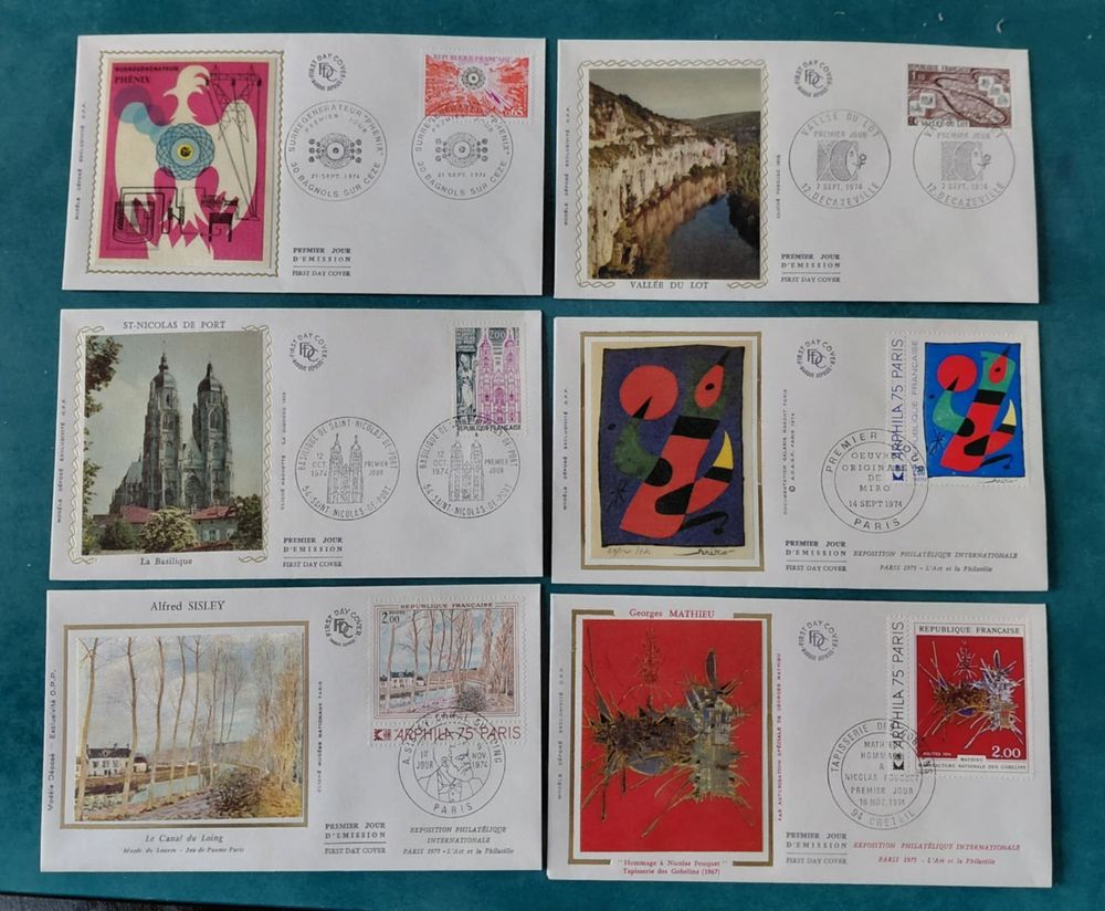 39 ENVELOPPES 1 ER JOUR ANNEE 1974 