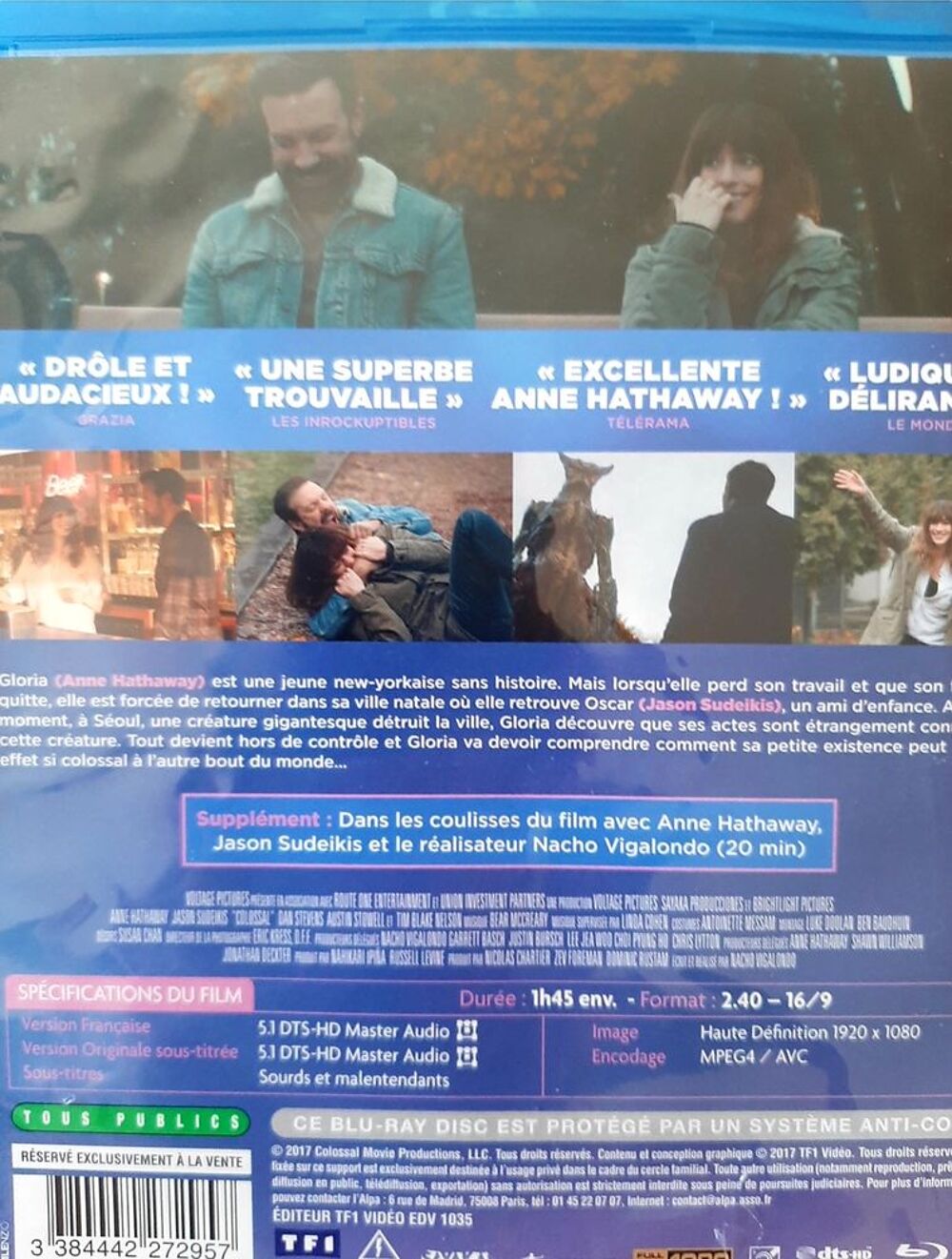 Colossal bluray DVD et blu-ray