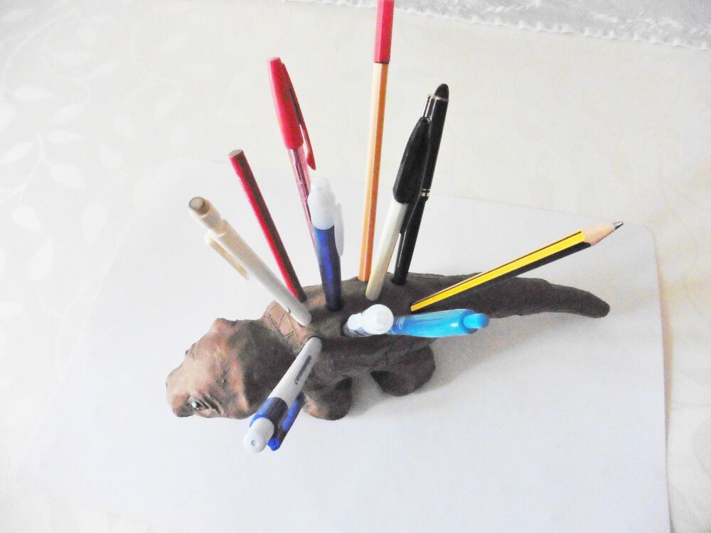 Porte crayons Dinosaure en terre glaise argileuse 